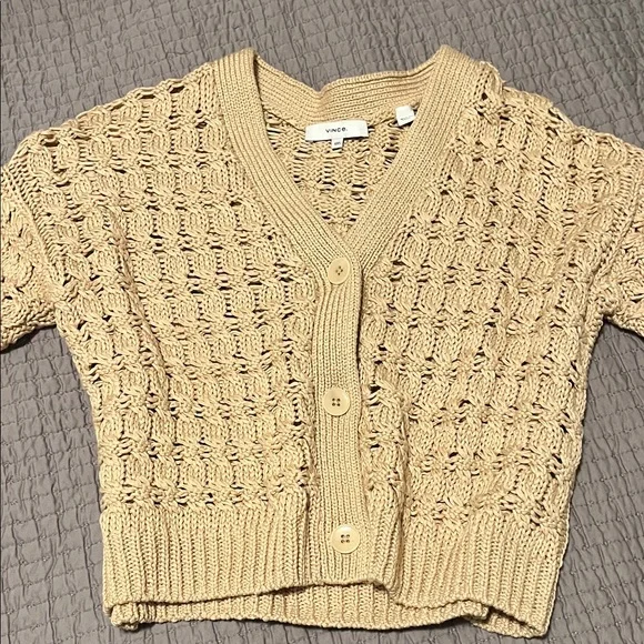 Vince Beige Knit Cardigan Sweater - Picture 2 of 3
